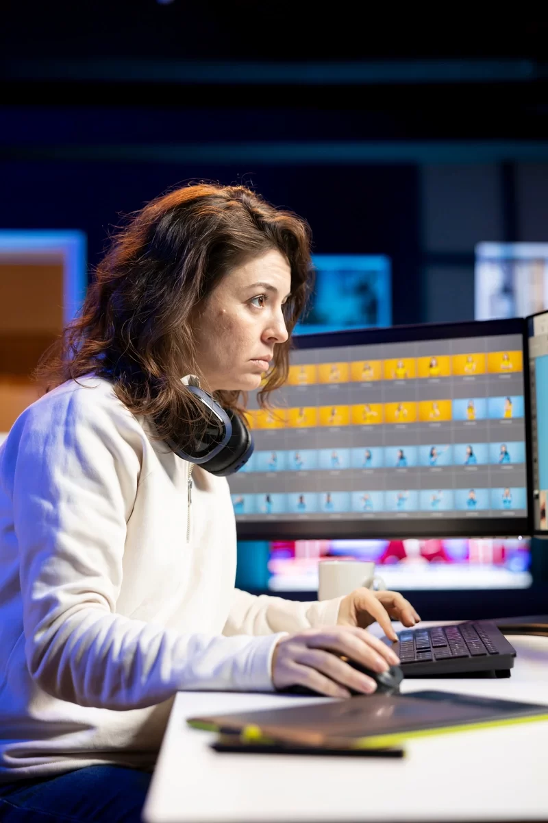 Woman working on Portfolio Management Software