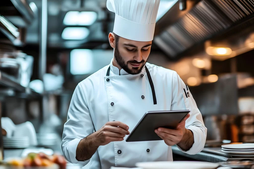 Chef checking the Food service management