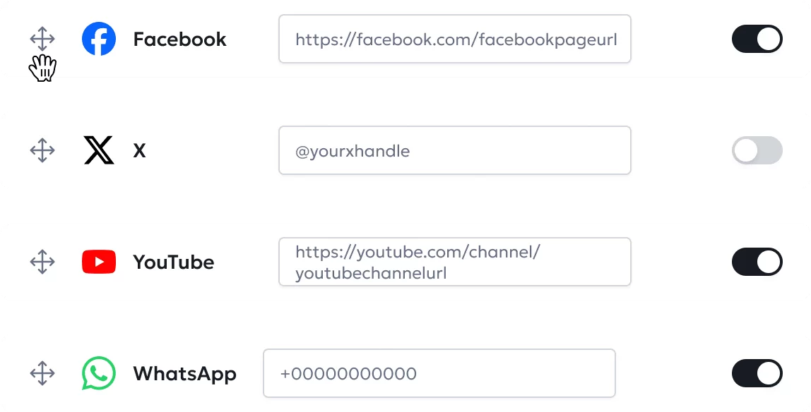 Manage links page in LinqHive