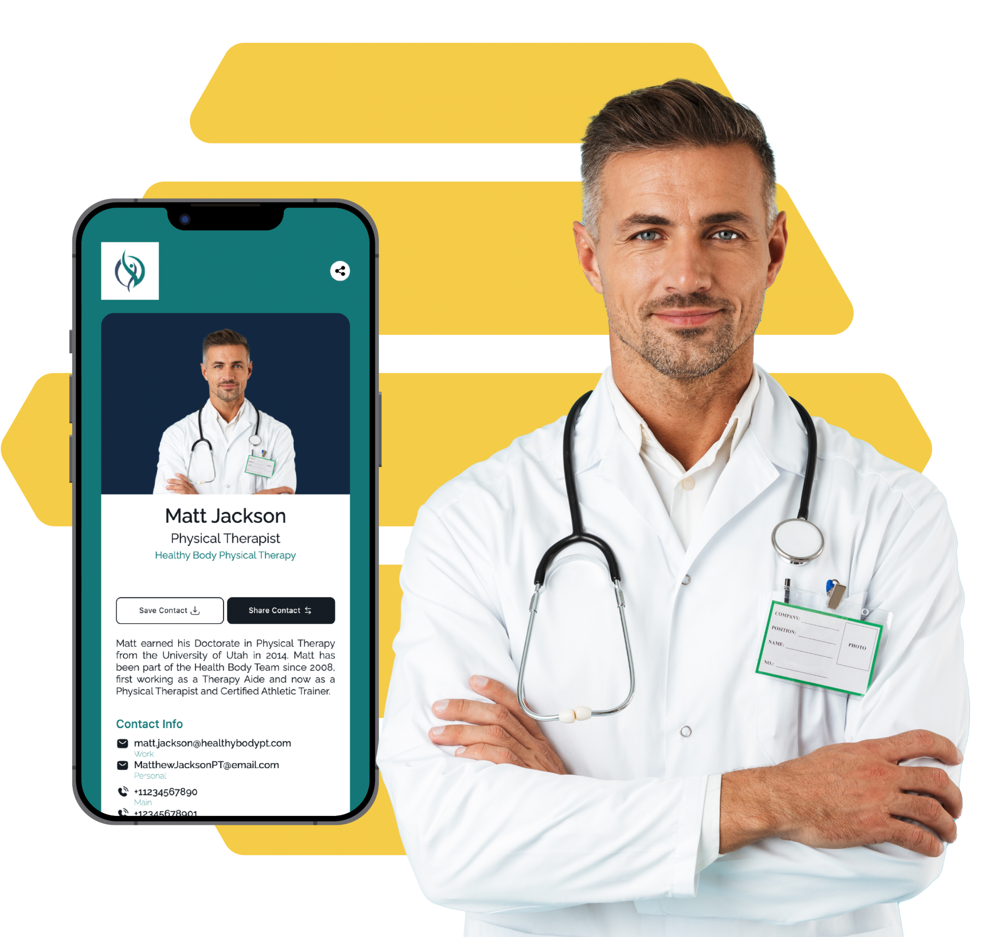 A Healthcare Professional profile on a free Link in bio tool - LinqHive
