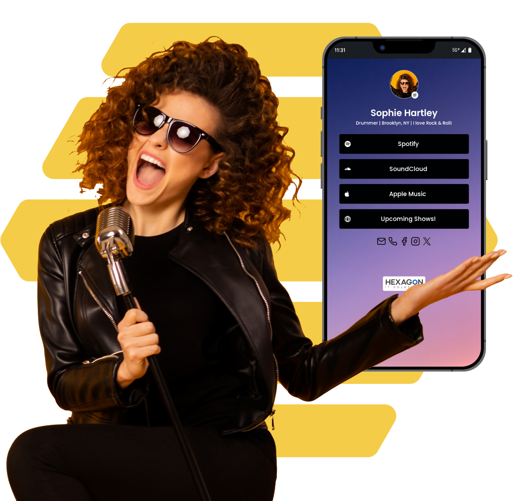 A Professional Musician profile on a free Link in bio tool - LinqHive