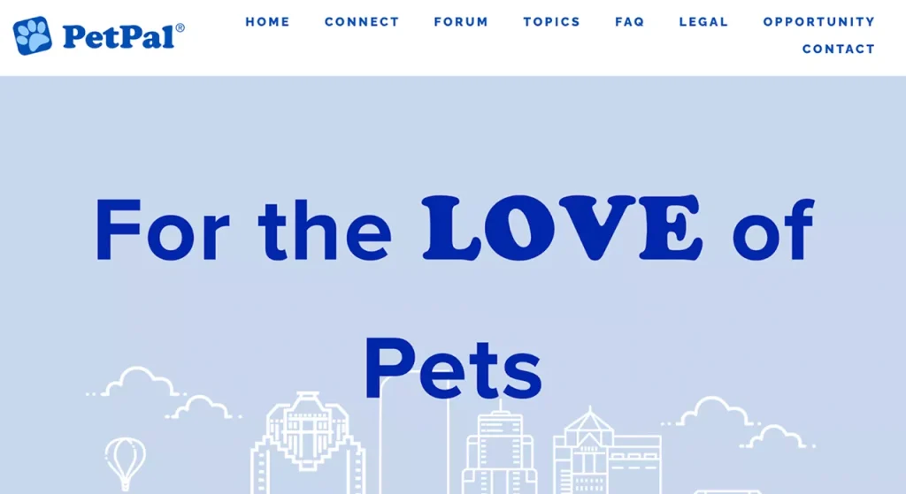 homepage of PetPal web app homepage of PetPal, a great web application idea