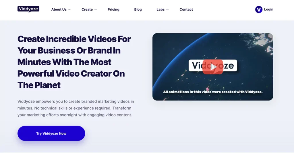 Viddyoze SaaS web-based video editing tool by Intobi