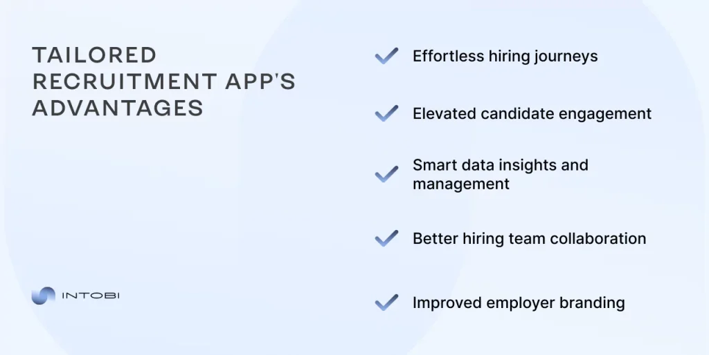 Tailored recruitment app's advantages Key benefits of custom recruitment app development