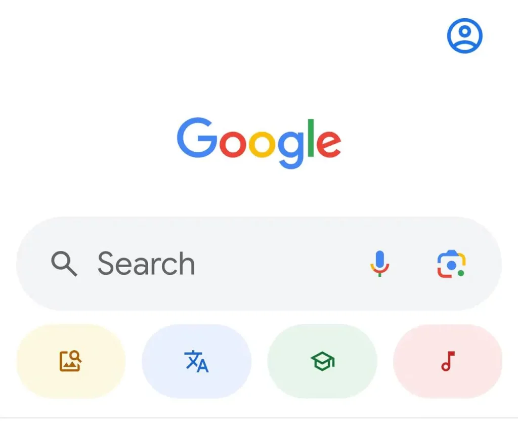 Google Search interface