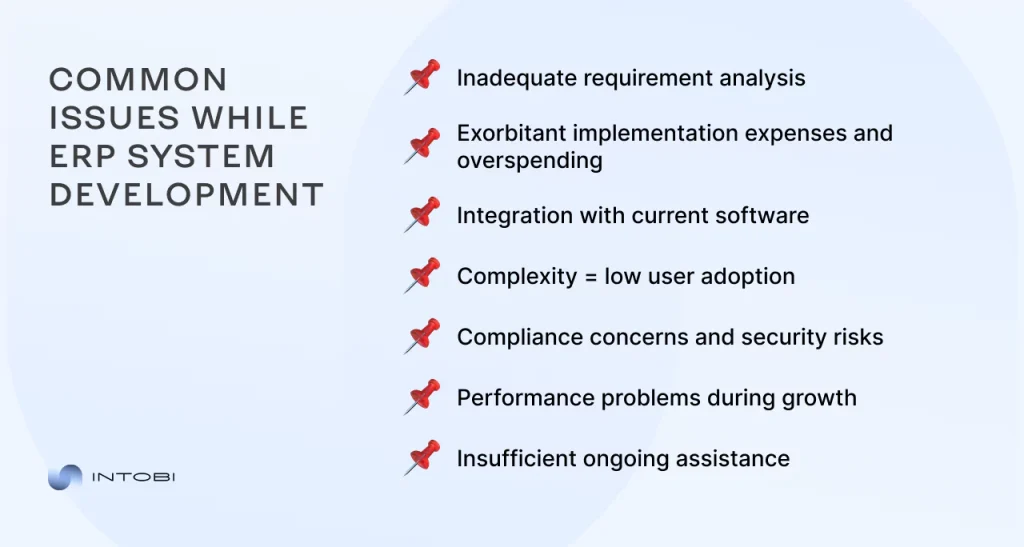 Frequent challenges in ERP system development