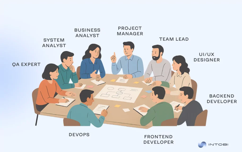 Mobile app development team structure