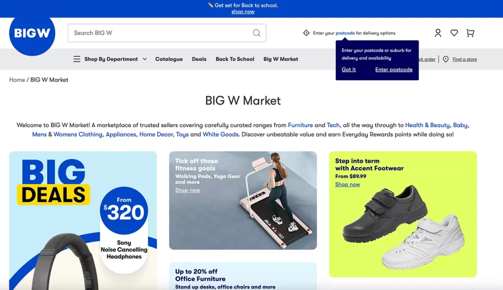 Big W is among the top online marketplaces in Australia