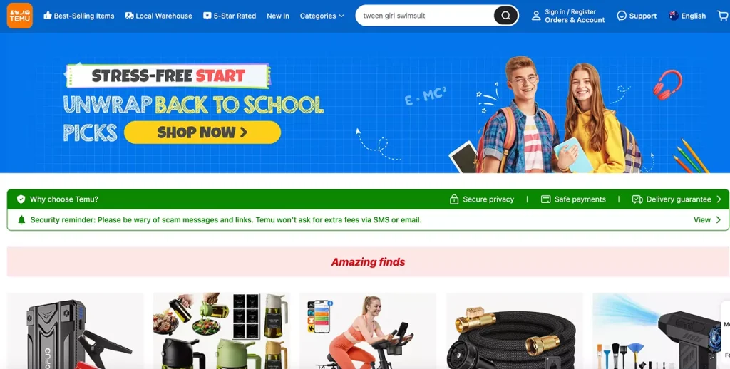 Temu is among the top online marketplaces in Australia
