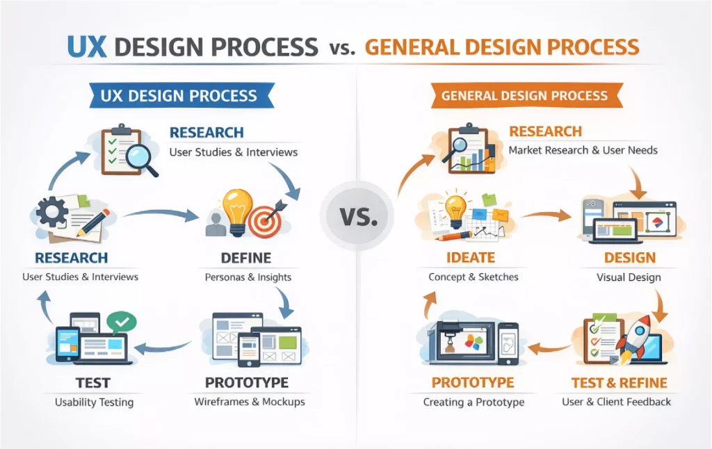 differences between ux and general designs