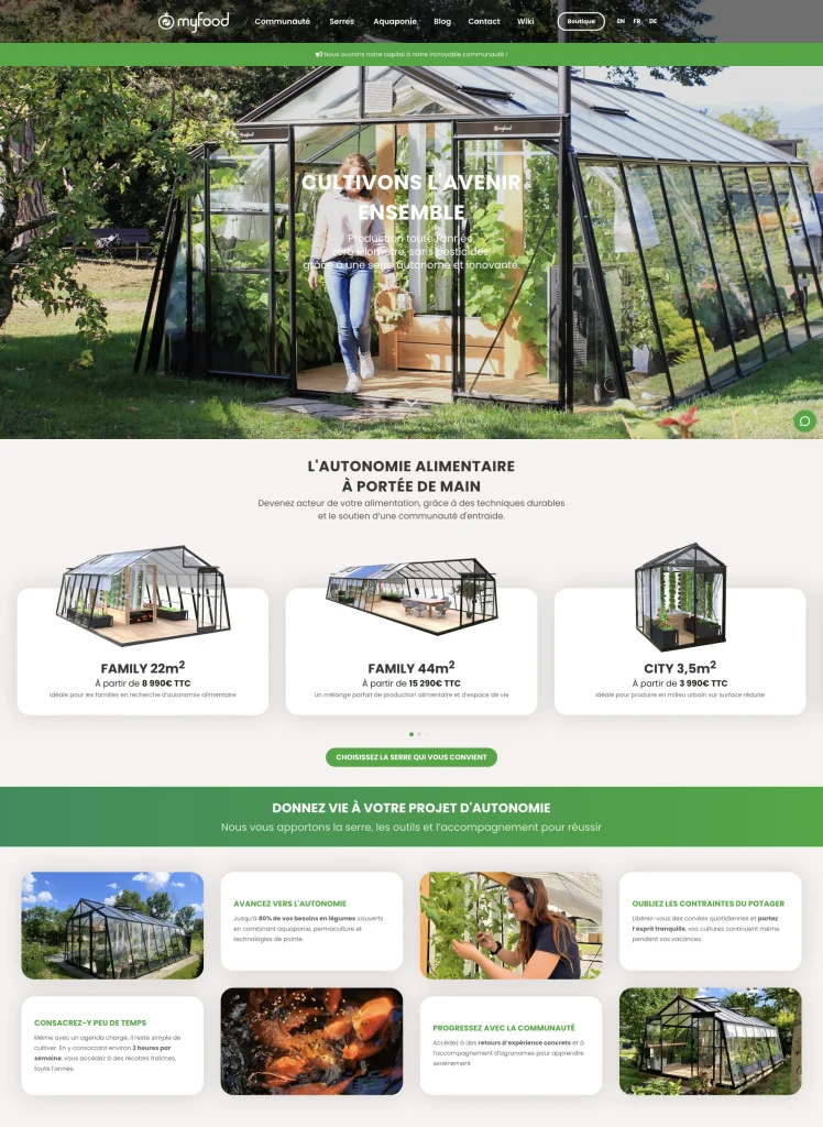 Myfood smart greenhouse and IoT platform overview