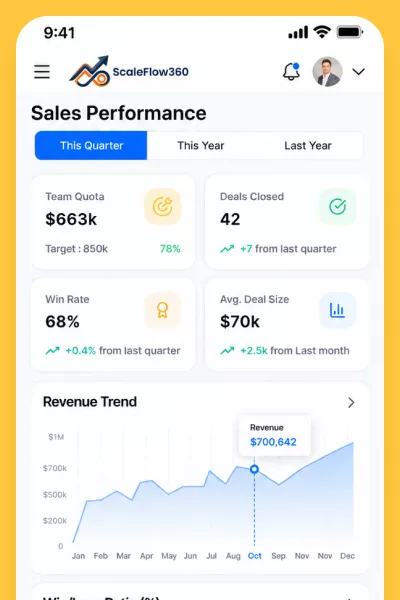 ScaleFlow360 performance dashboards