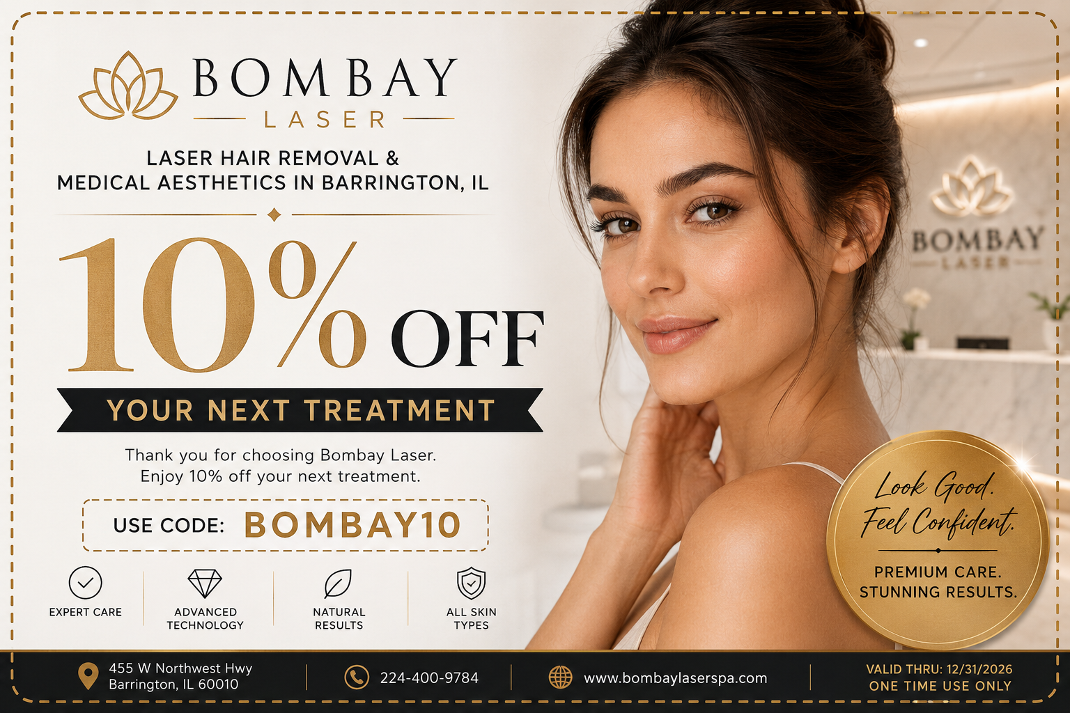 Bombay Laser Spa offer: 10% Off