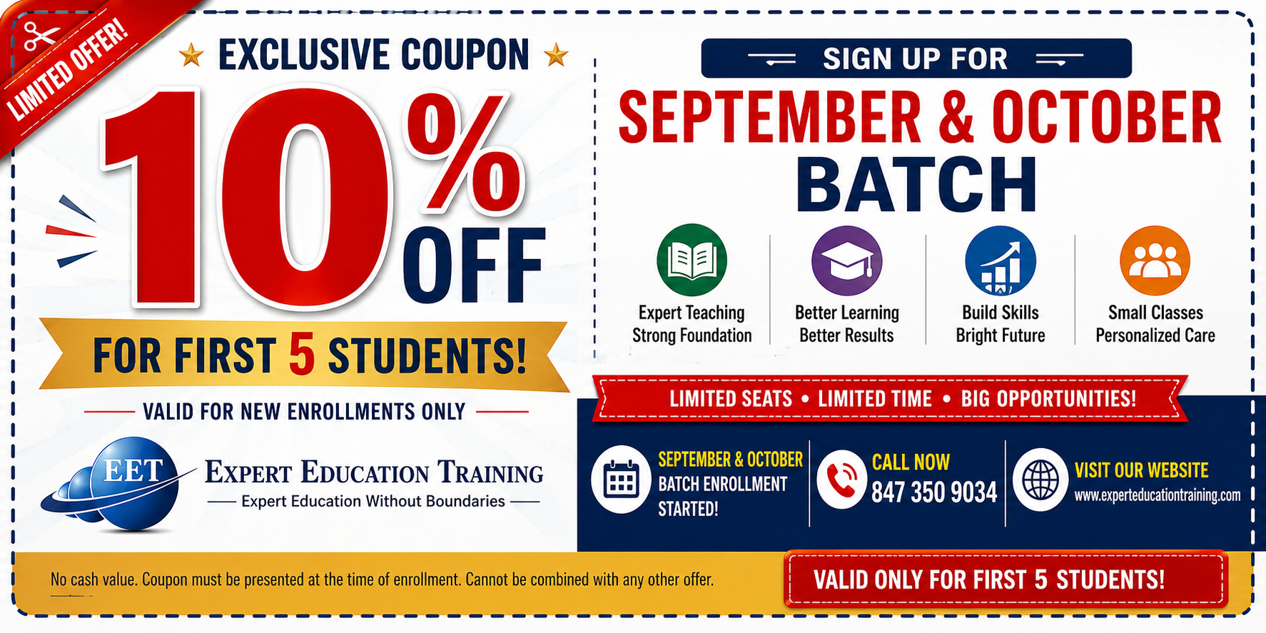 Expert Education Training offer: 10% Off