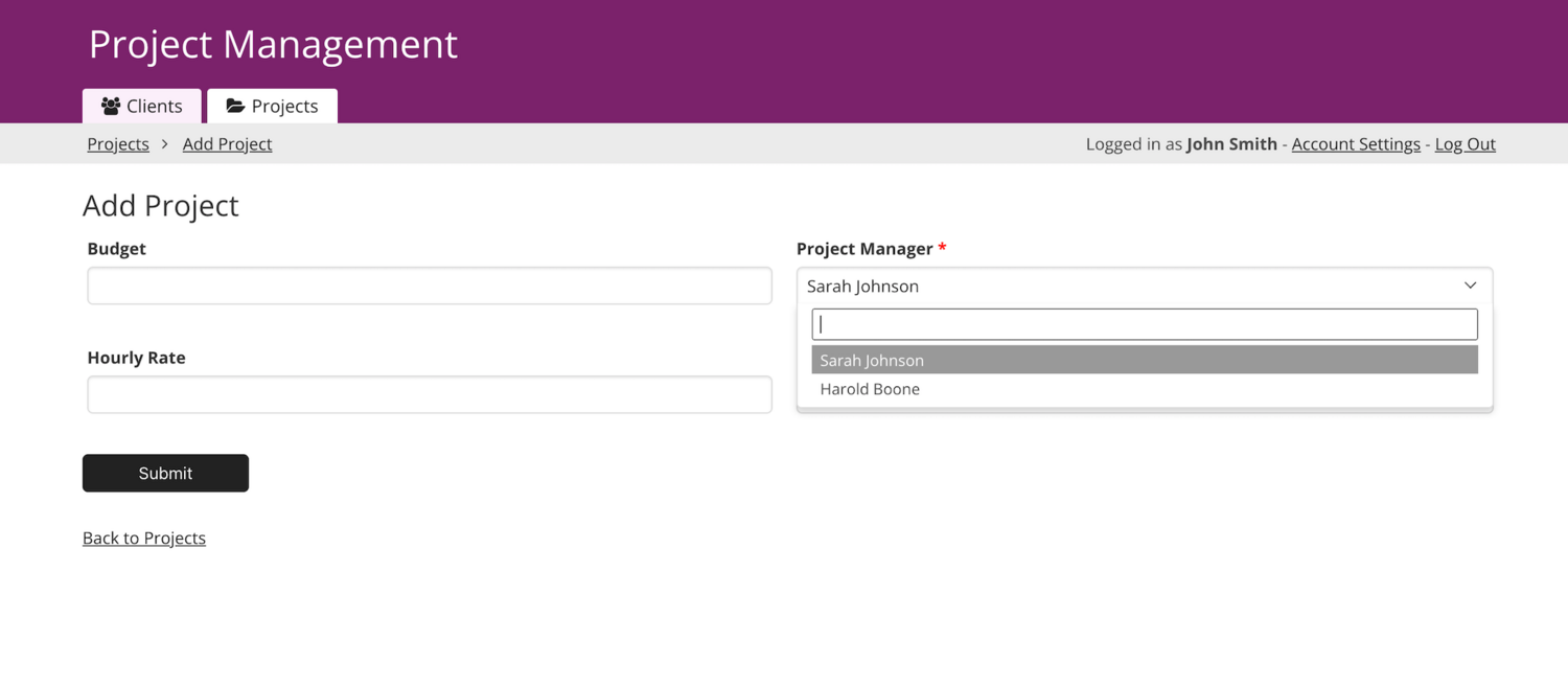 Image of a connection field input in the Live App