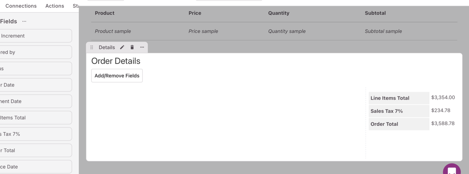 Image of the Add Details settings
