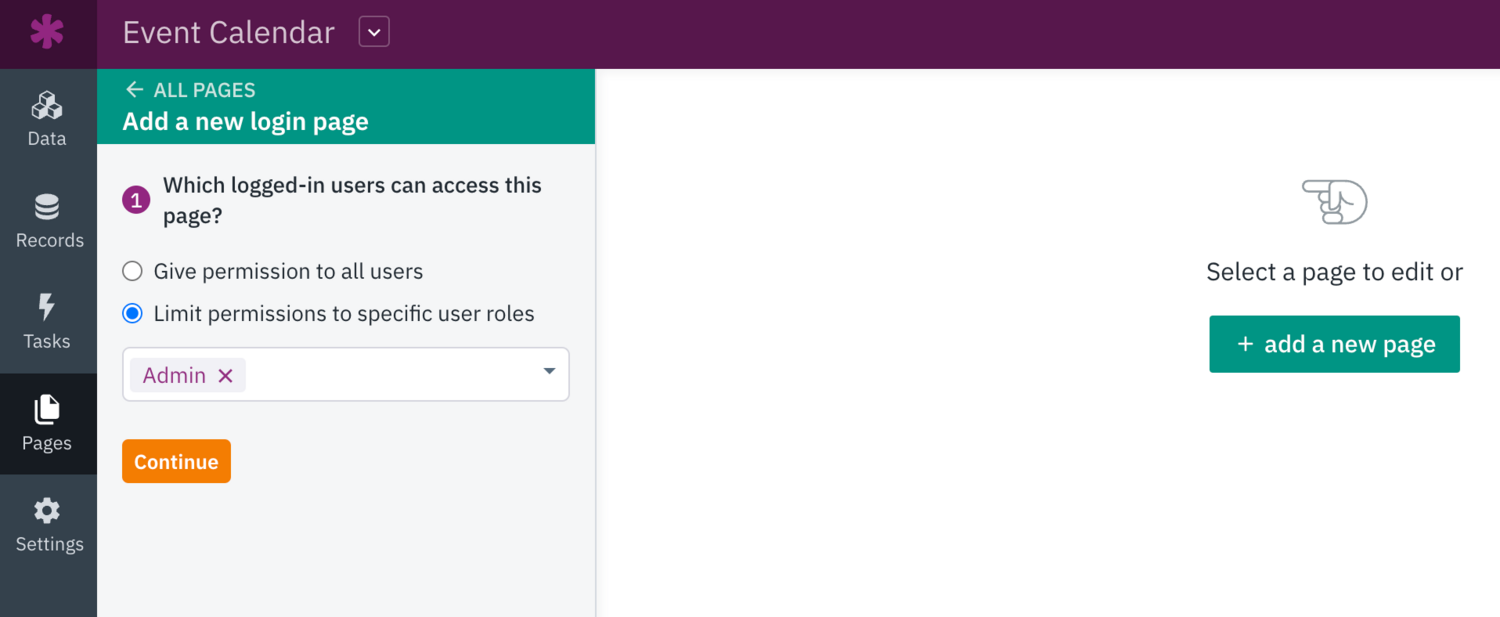 Image of where to limit permissions to specific user roles