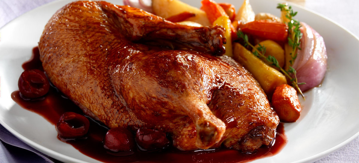 Cherry Duck with Spicy Almond Rice Maple Leaf Farms