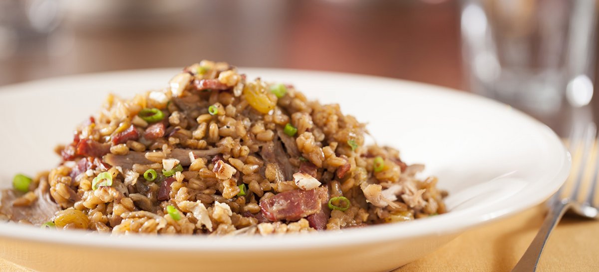 Duck & Mushroom Farro Risotto with Toasted… Maple Leaf Farms