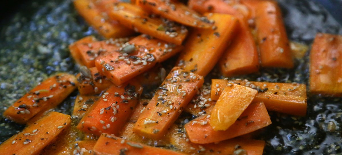 Sesame Carrots Roasted in Duck Fat Maple Leaf Farms