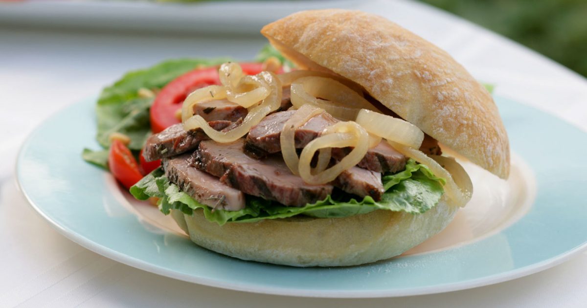 Grilled Rosemary Duck Breast Sandwiches with Onion… Maple Leaf Farms