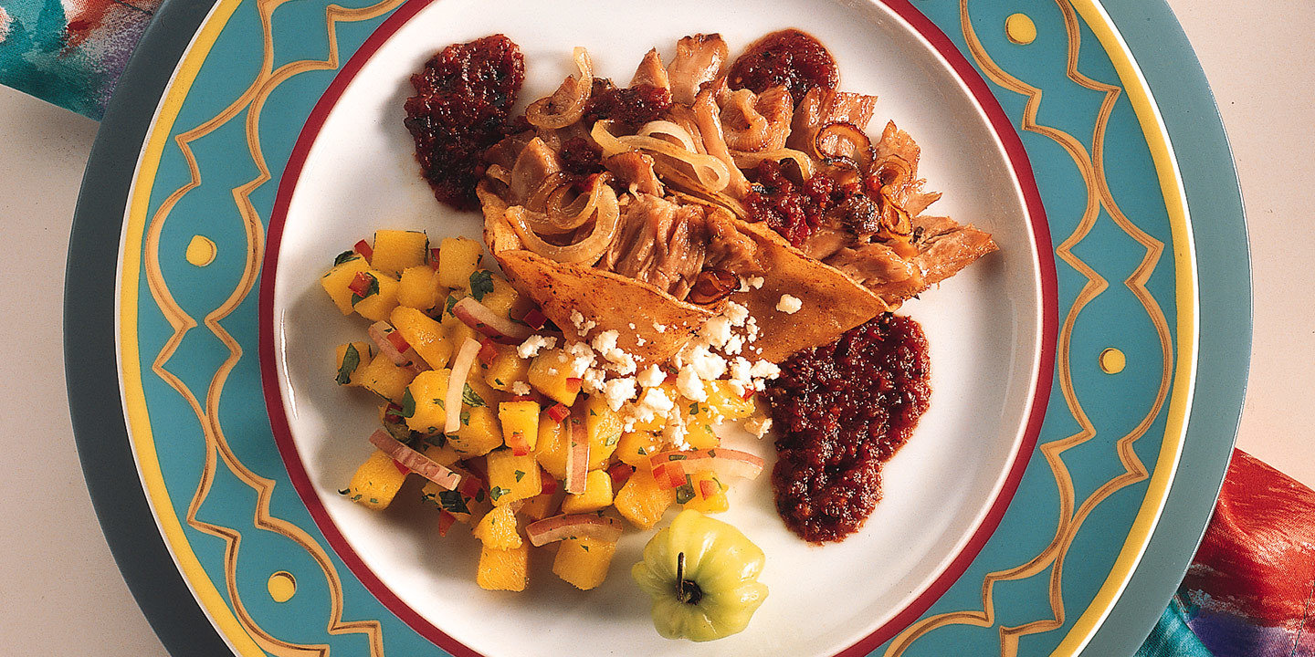 Roasted duck ancho enchiladas
