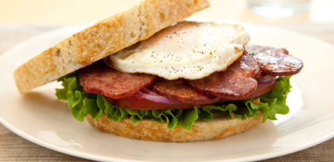 New american blt with duck bacon