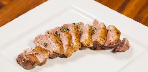 Tuscan style stuffed duck breasts