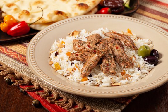 North african duck tenders plated