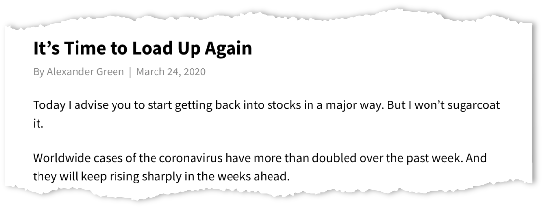 Alert from Alex Green