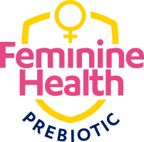 Graphic with the text: Feminine Health prebiotic.