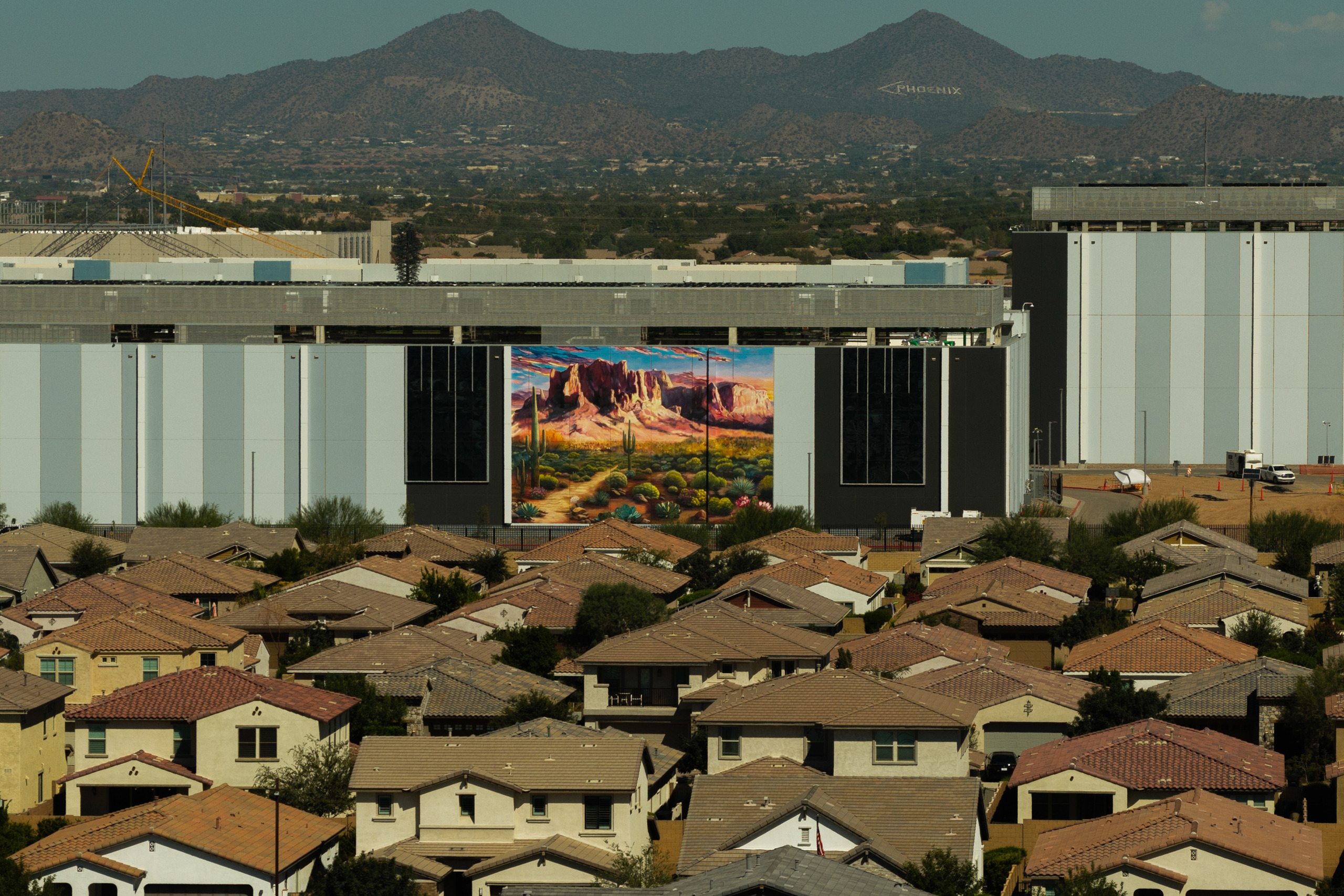 In Mesa, Arizona, the EdgeCore PH03 data center — the largest data center in the state — stands right beside a residential neighborhood.