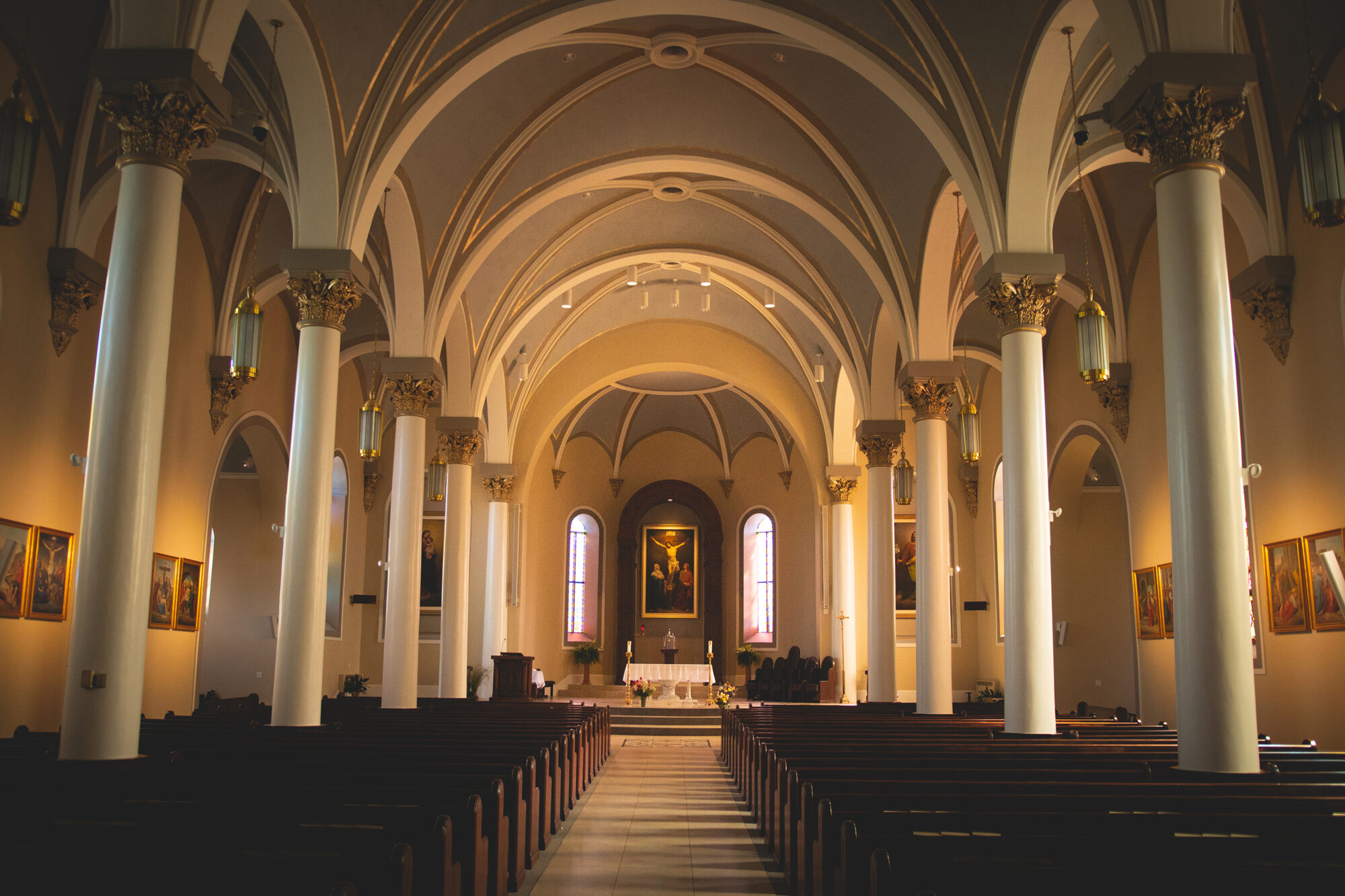 Interior church renovation project completed in Ferdinand, Southern Indiana by Seufert Construction.