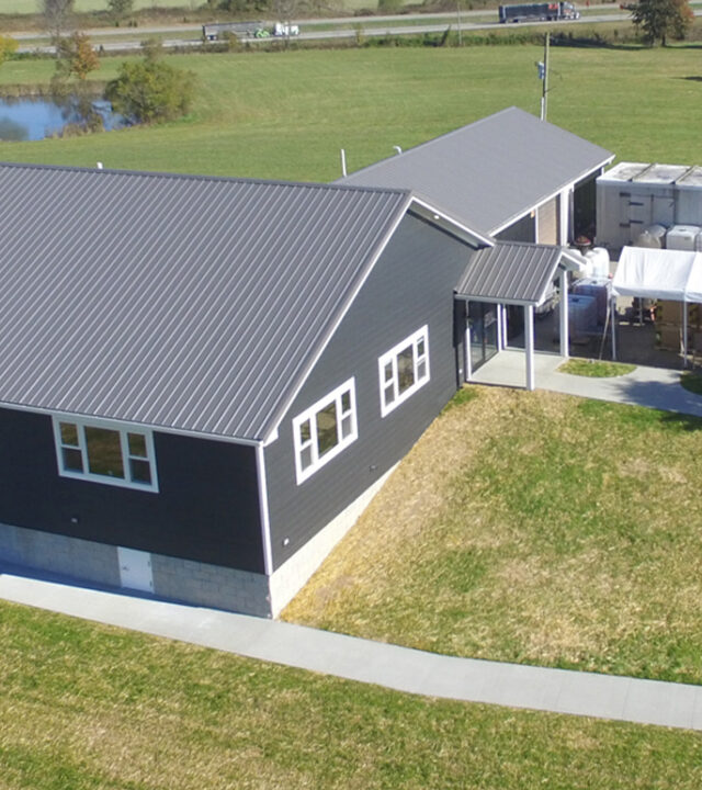 Overhead view of Winzerwald exterior after expansion project by Seufert Construction.