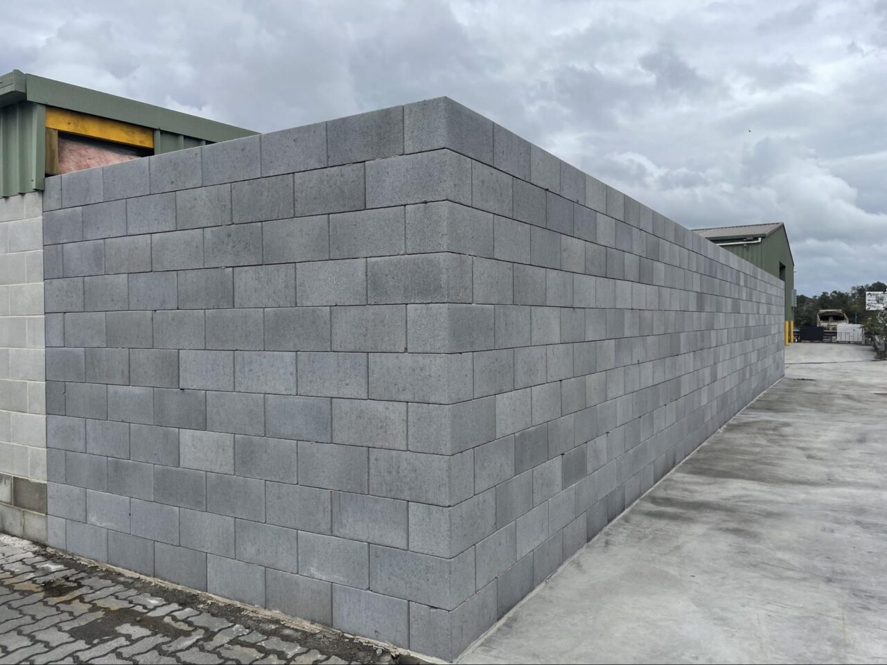 Concrete block walls.