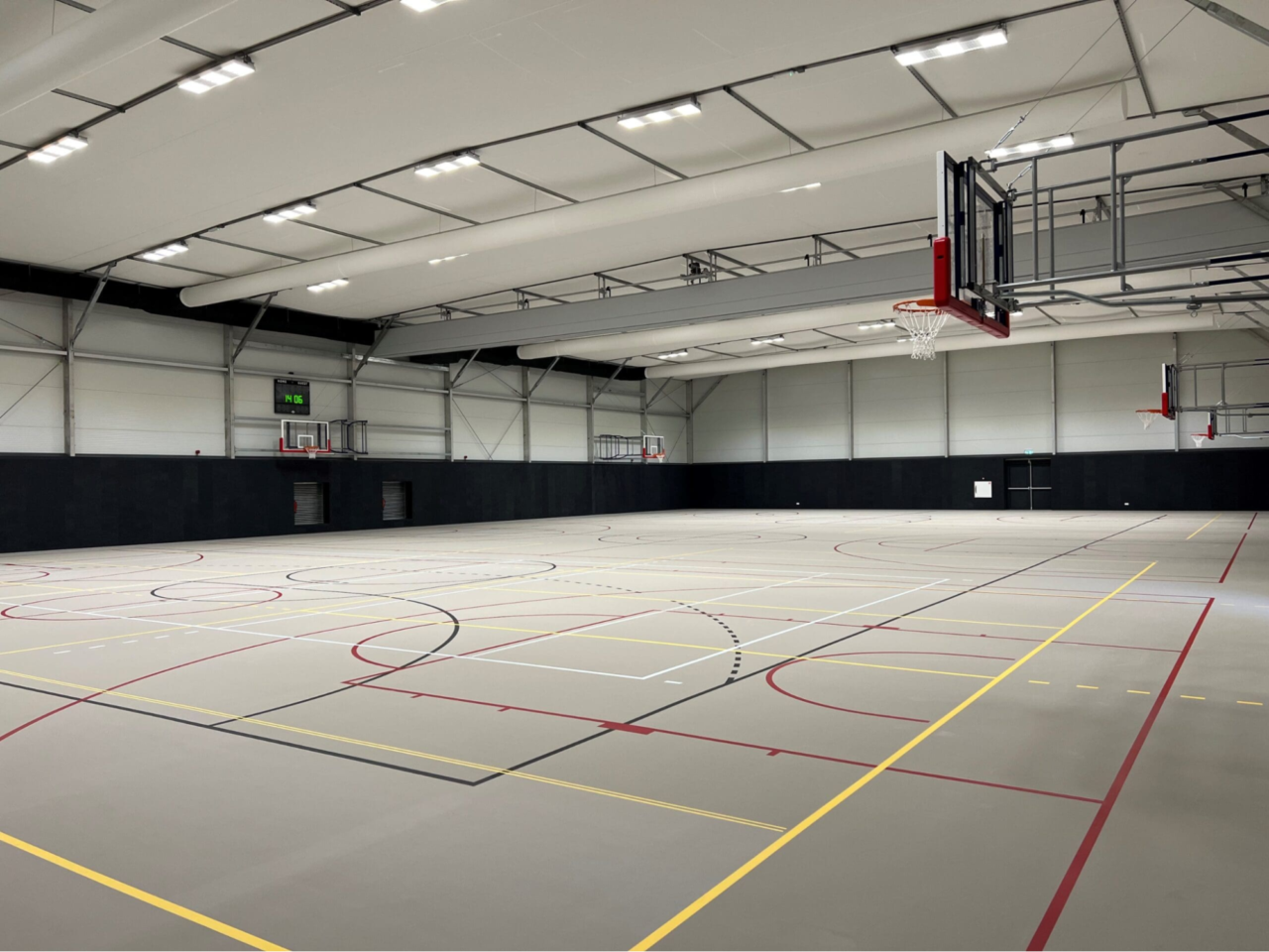 Multi-use sports court facility.