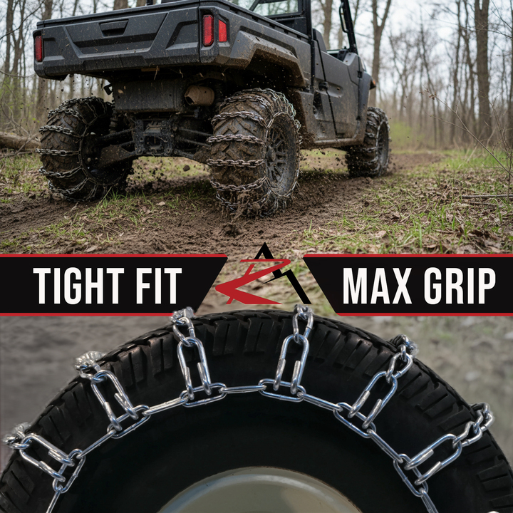 The ROP Shop Pair of 2 Link Tire Chains fit 13x5x6 & 14x4x6 Turf