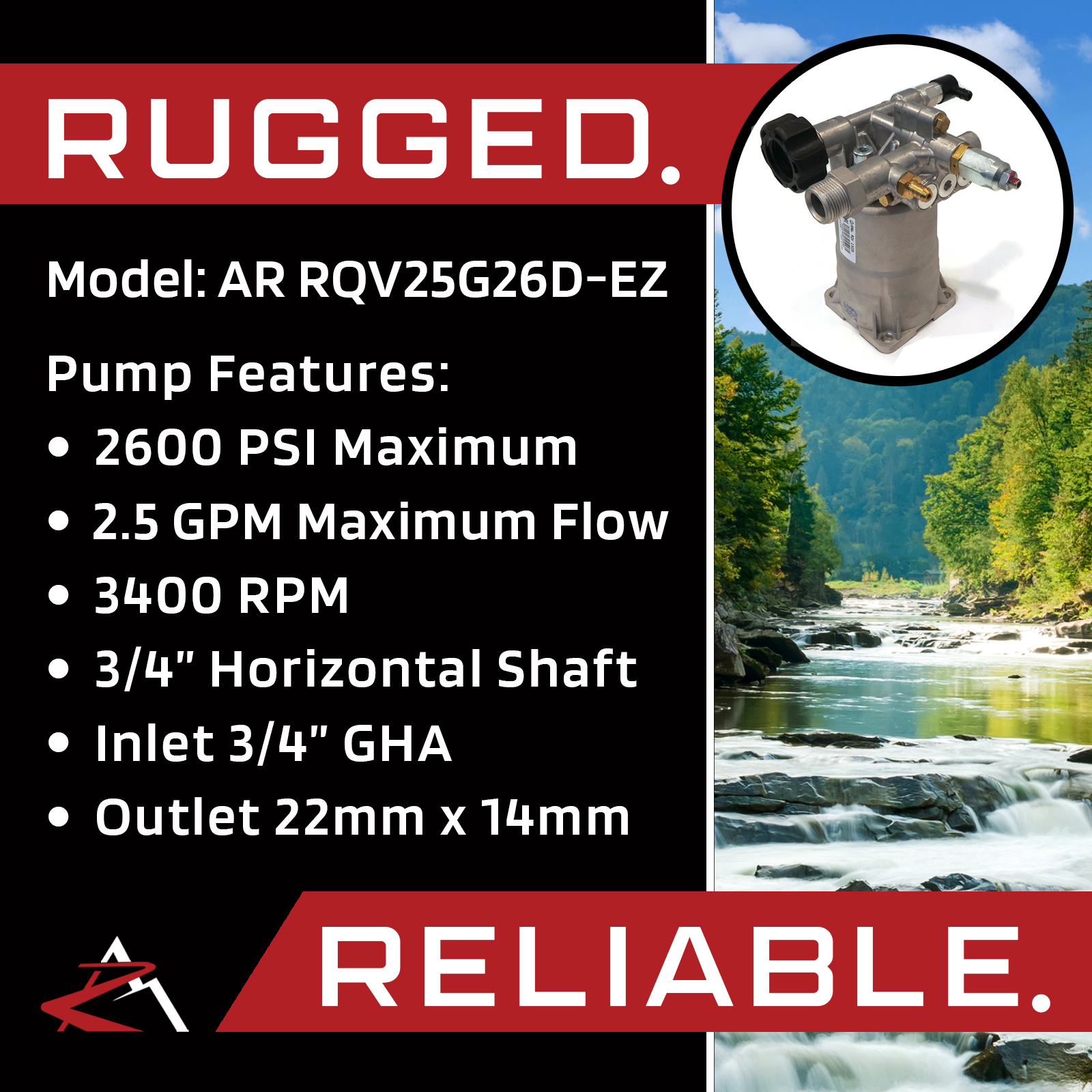Genuine OEM Annovi Reverberi 2600 PSI Horizontal Aluminum Power