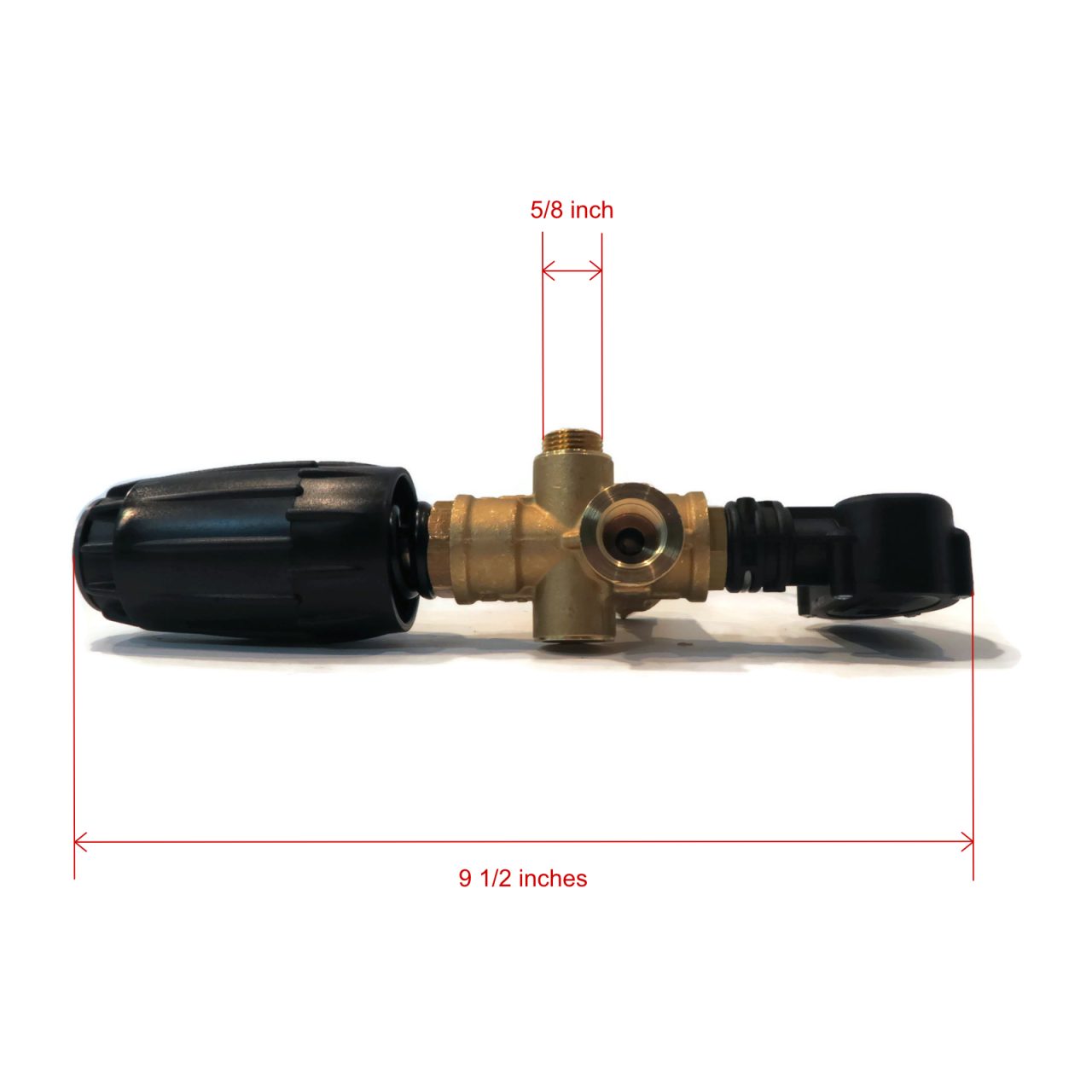 Annovi Reverberi VRT3-310 Entlader Ventil – 4500 PSI, 10,5 GPM, Messing, Mit Schwarzer Feder & Einstellknopf