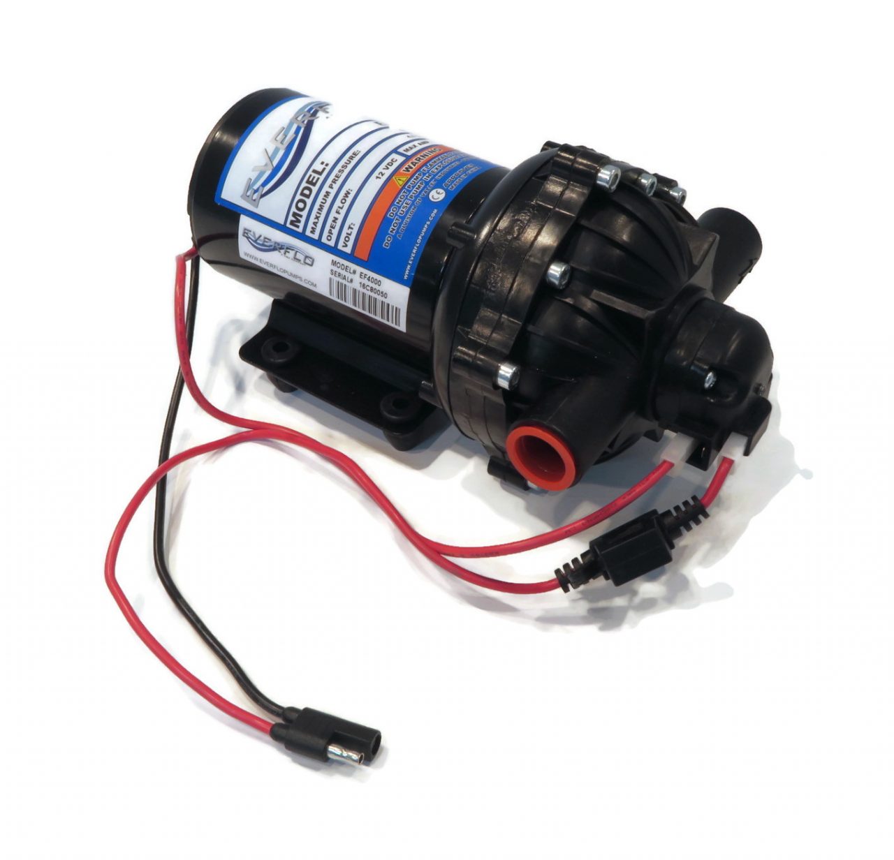 Genuine OEM Everflo 4.0 GPM, 12 Volt, Diaphragm Pump with 1/2" NPT