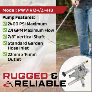 The ROP Shop 2400 PSI Vertical Power Pressure Washer Pump, PWV(R