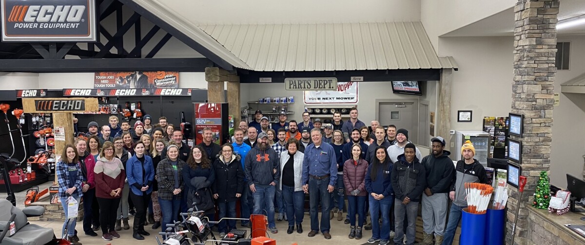The ROP Shop / Outdoor Concepts owners being surprised with the Wells County Chamber of Commerce Business of the Year award for 2019.