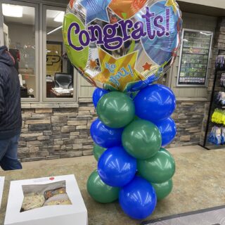 Congrats balloons.