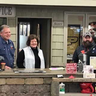 The ROP Shop / Outdoor Concepts owners being surprised with the Wells County Chamber of Commerce Business of the Year award for 2019.