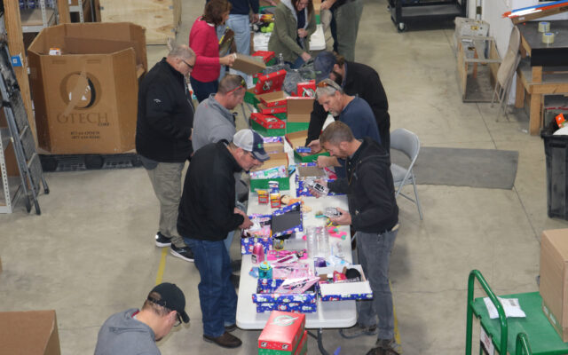 The ROP Shop Employees packing Christmas Boxes for Samaritan Purse's Operation Christmas Child