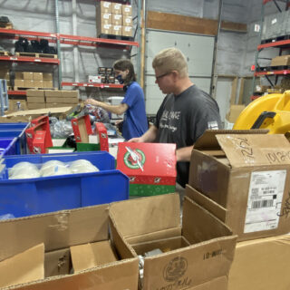 ROP Shop employees volunteer their time to help Samaritan's Purse Operation Christmas Child.