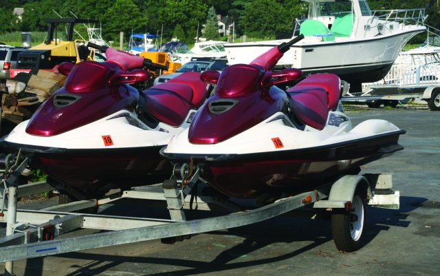 Trailer with Jet Skis on it