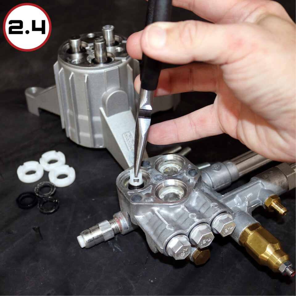 pressure washer pump check valve assembly brass ball spring removal
