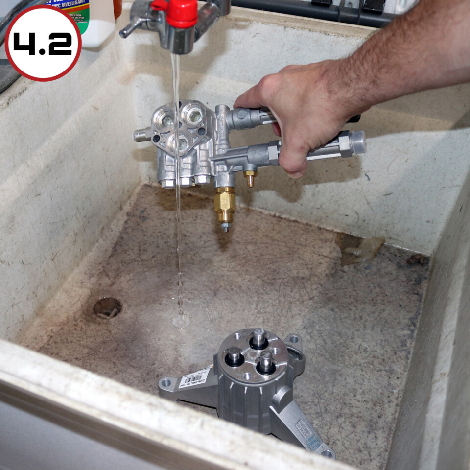 pressure washer pump installation leak test operational check