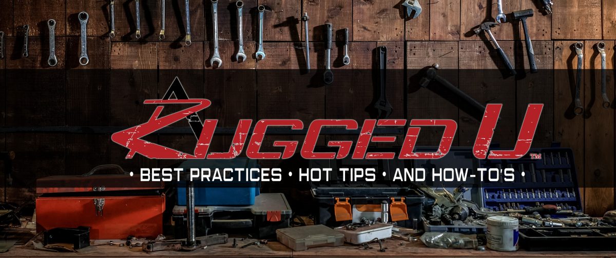 Workbench with Rugged U logo